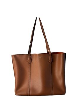 Tory Burch Perry Tote Bag Camel Leather | Large Structured Work Tote